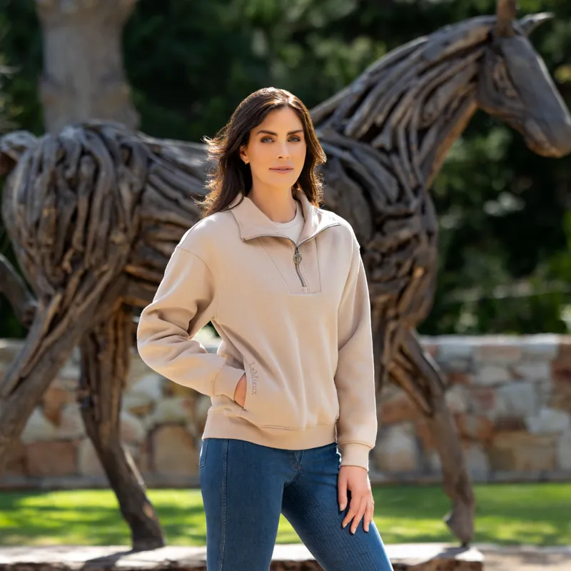 LeMieux Ladies Keira Quarter Neck Sweat - Almond-5