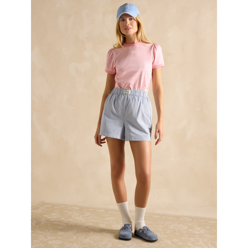 Joules Ladies Erin T-Shirt - Pink Stripe-2