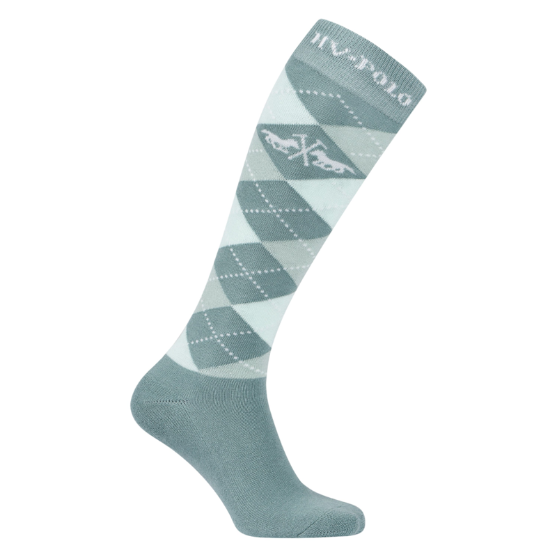 HV Polo Ladies Argyle Socks - Aqua Sky