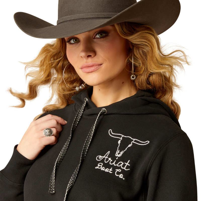 Ariat Women's Steer Stitch Hoodie - Black-4