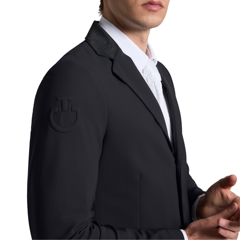 Cavalleria Toscana Men's Lightweight Jersey Zip Competition Jacket - Charcoal-2