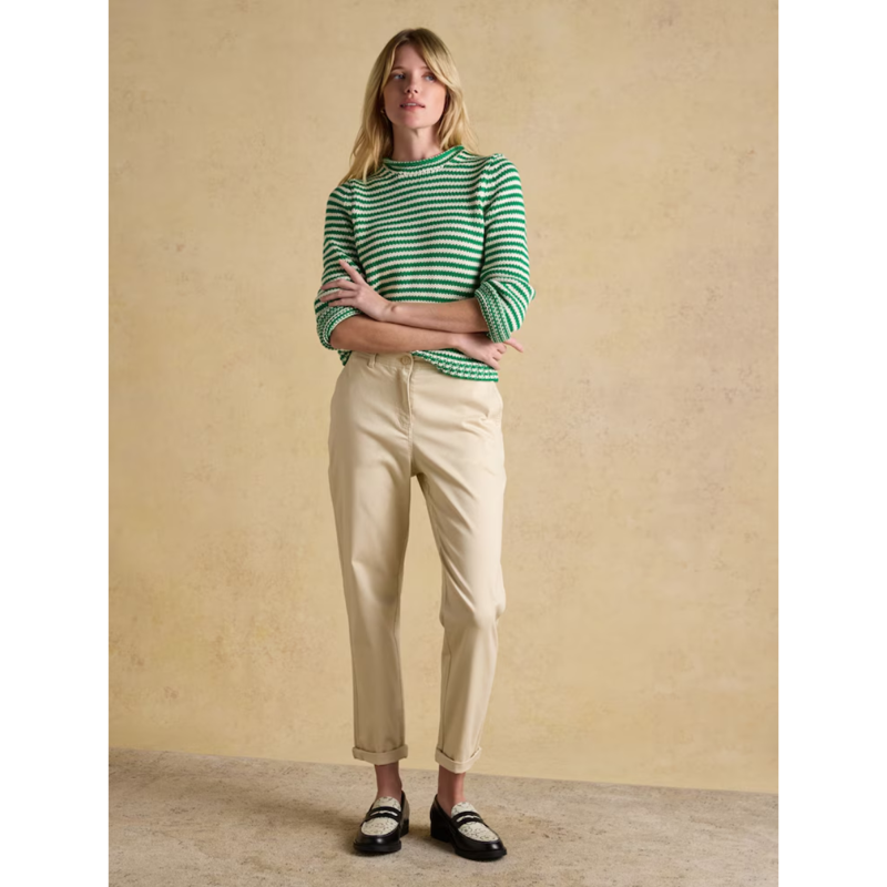 Joules Ladies Straight Leg Chino Trousers - Sand-3