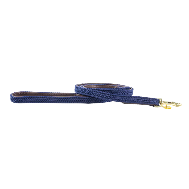 Kentucky Plaited Nylon Dog Lead 120cm - Navy