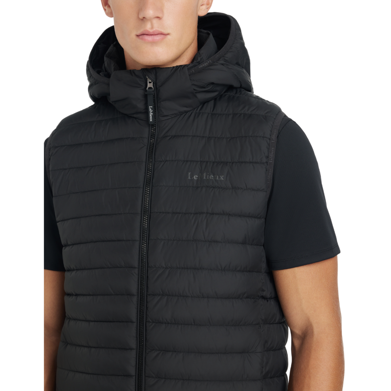 LeMieux Men's Hooded Puffer Gilet - Black-4