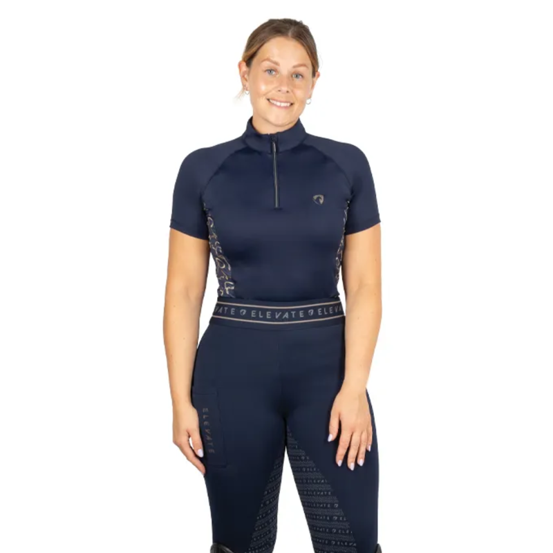 Hy Equestrian Elevate Heritage Short Sleeve Base Layer - Navy