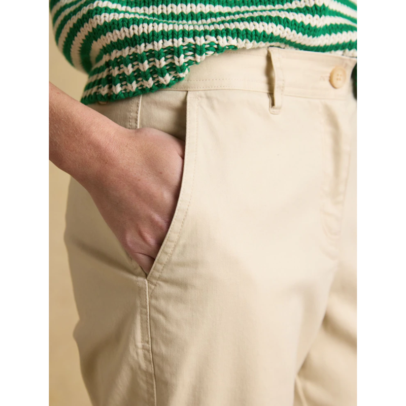 Joules Ladies Straight Leg Chino Trousers - Sand-5