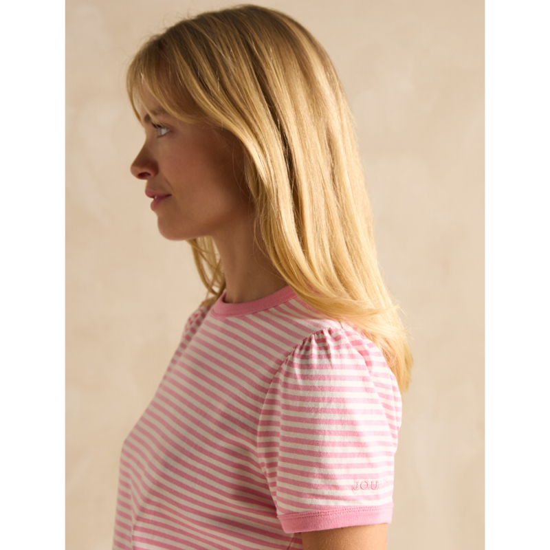 Joules Ladies Erin T-Shirt - Pink Stripe-4