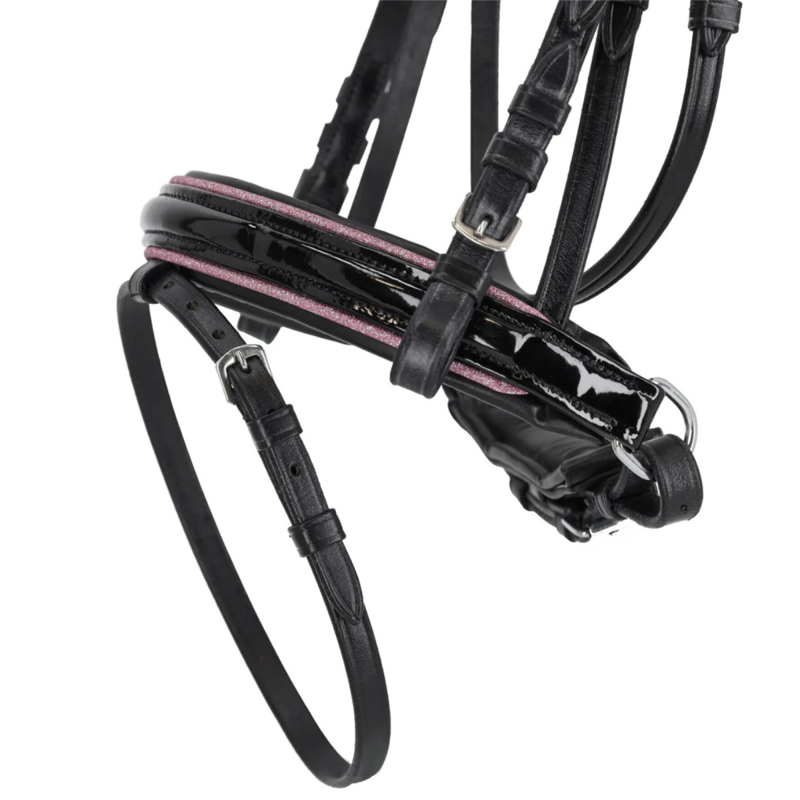 QHP Bixie Bridle - Black/Pink-3