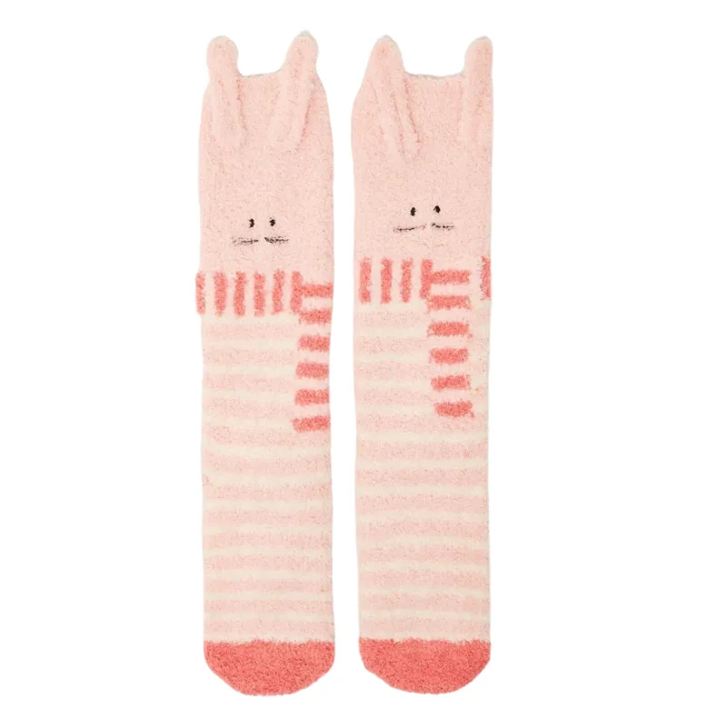 Joules Girls' Fluffy Character Socks - Bunny