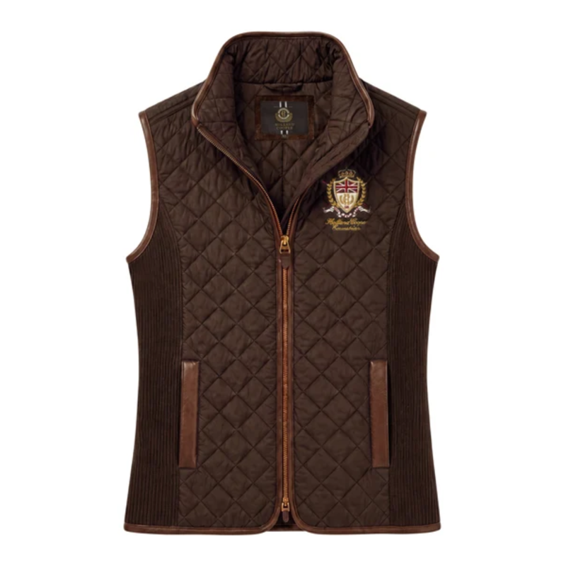 Holland Cooper Boughton Diamond Quilt Gilet - Walnut-5