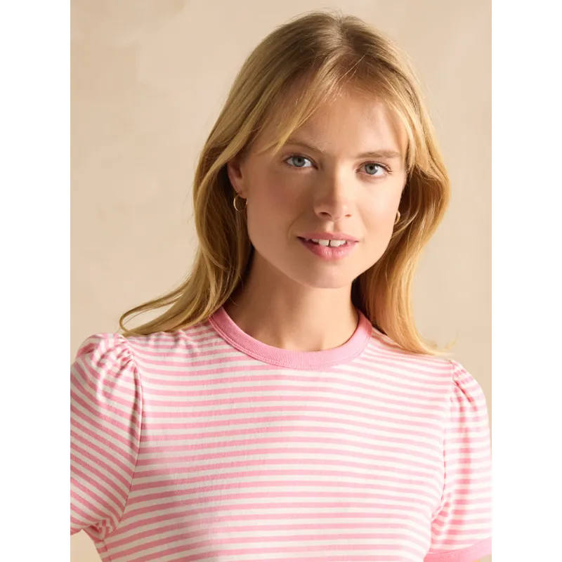 Joules Ladies Erin T-Shirt - Pink Stripe-3
