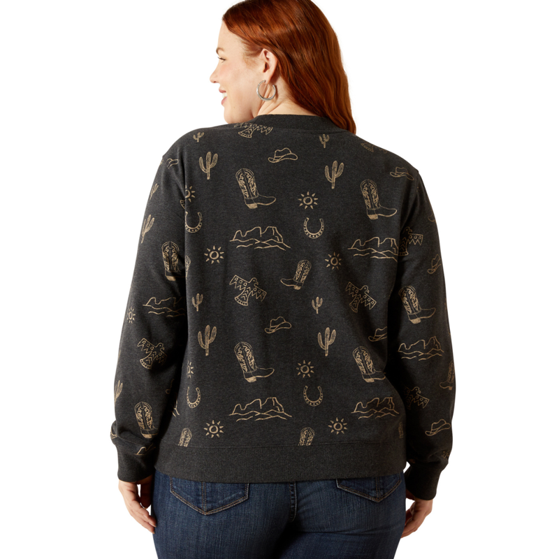Ariat Women's Essential Crew Sweatshirt - Black Heather-3