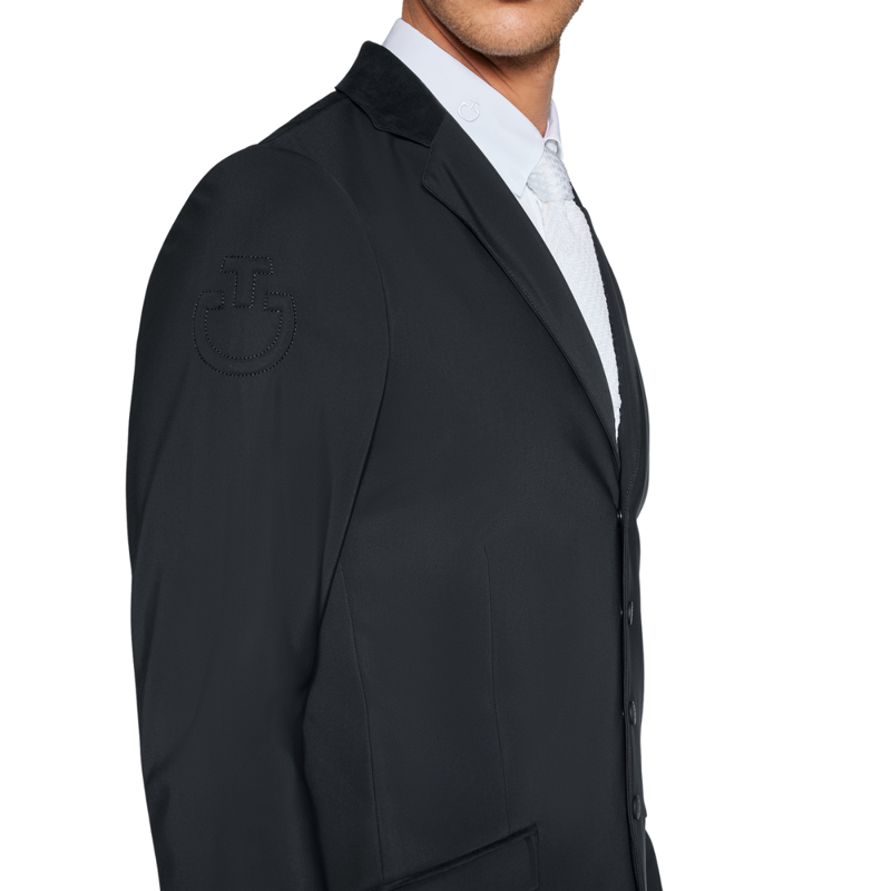 Cavalleria Toscana Men's Lightweight Jersey Zip Competition Jacket - Black-2
