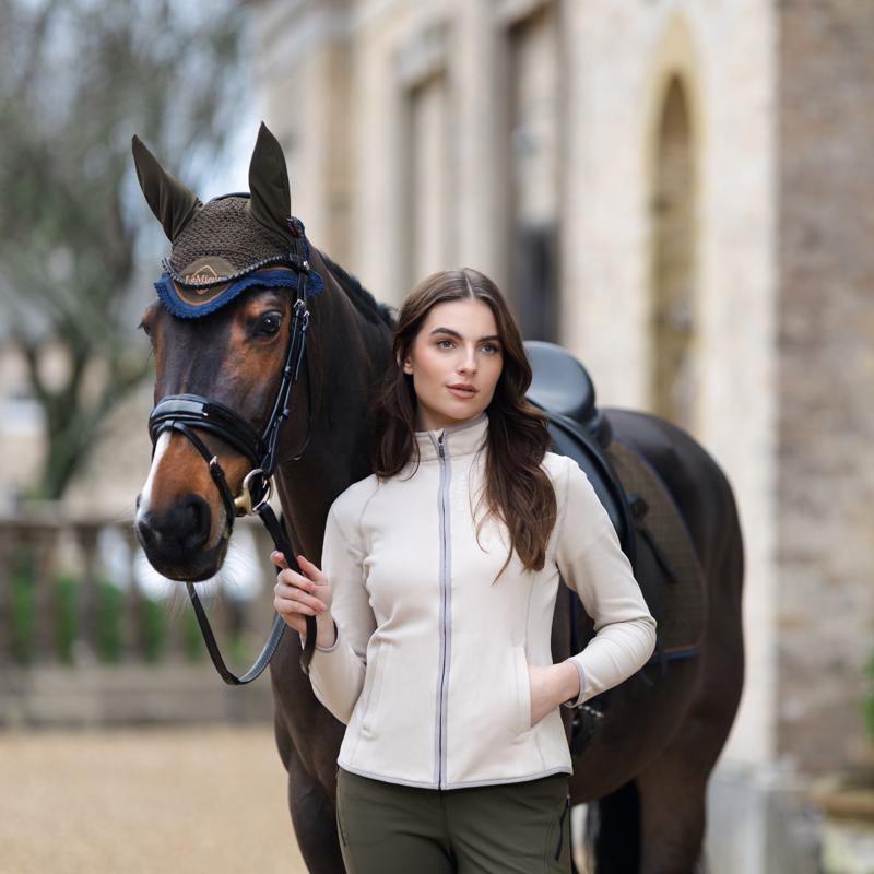 LeMieux Ladies Faye Fleece Zip Through - Stone-6