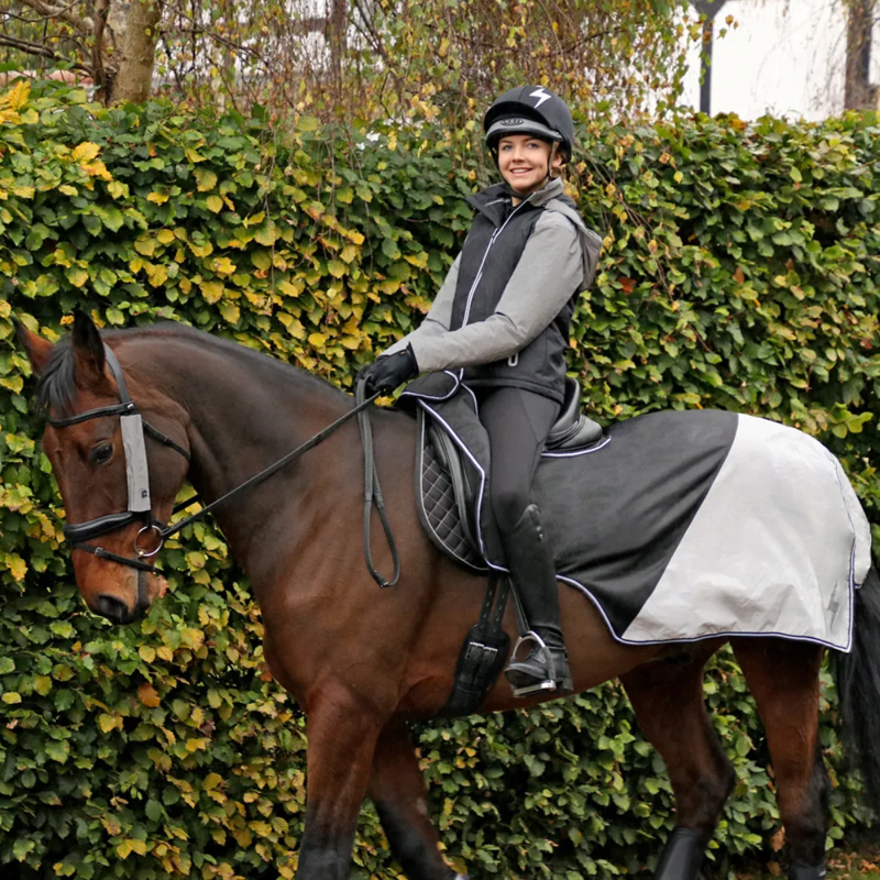 Silva Flash Waterproof Exercise Sheet By Hy Equestrian - Black/Reflective Silver-1
