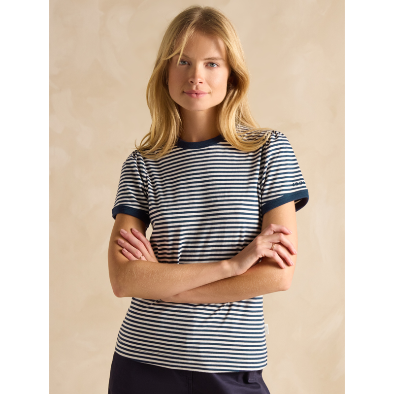 Joules Ladies Erin T-Shirt - Navy Stripe-1