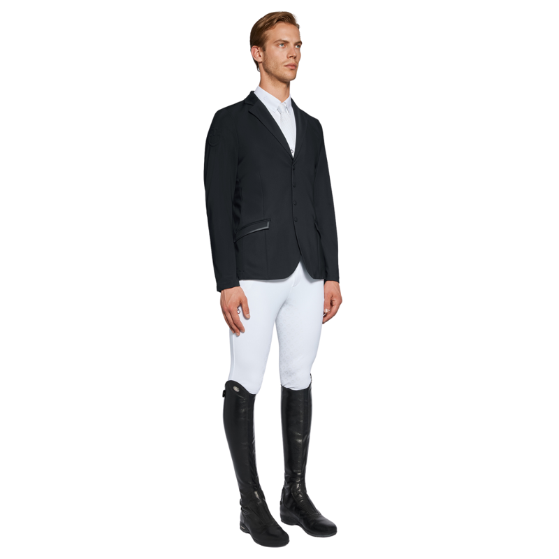Cavalleria Toscana Men's Lightweight Jersey Zip Competition Jacket - Black