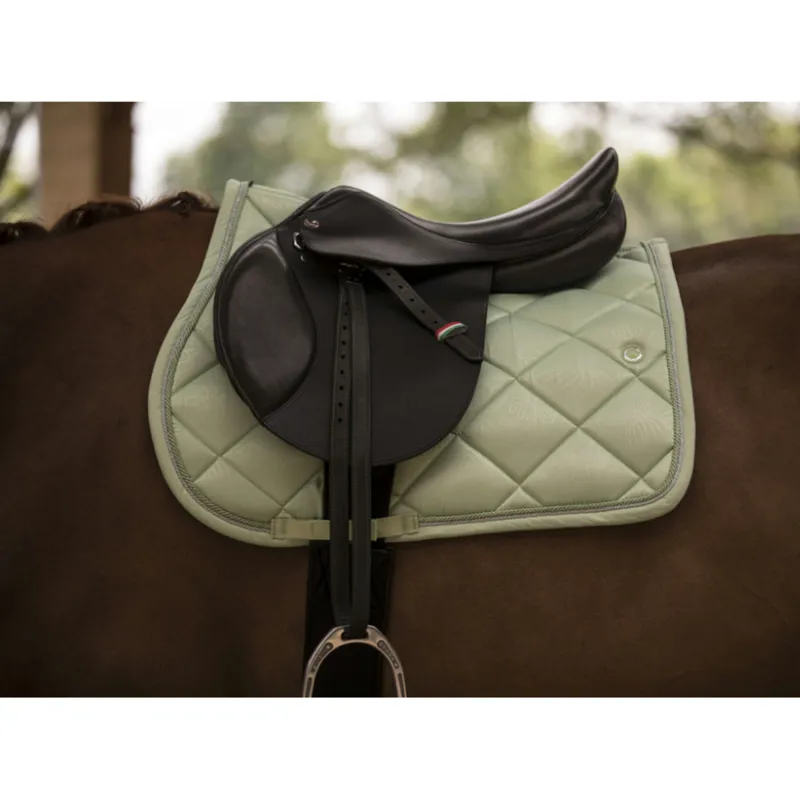 Lami-Cell Floral GP Saddlepad - Mint Green - Full-1
