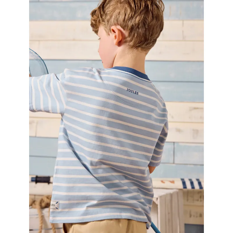 Joules Archie Rocktopus Print Short Sleeve T-Shirt - Blue Stripe-3