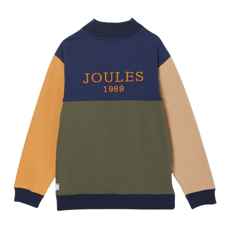 Joules Boys' Elliot Quarter Zip Sweatshirt - Multi Colourblock-1
