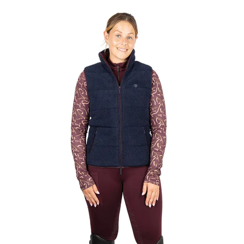 Hy Equestrian Elevate Heritage Teddy Fleece Gilet - Navy
