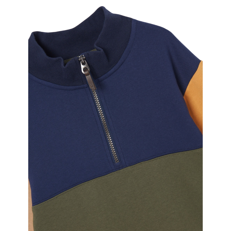 Joules Boys' Elliot Quarter Zip Sweatshirt - Multi Colourblock-2