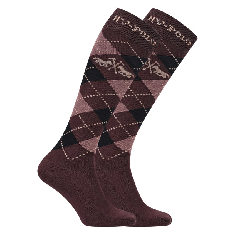 HV Polo Ladies Argyle Socks - Wood