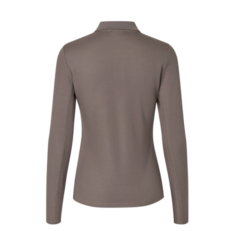 Kingsland KLAmy Ladies LS Polo Shirt - Brown Iron-1