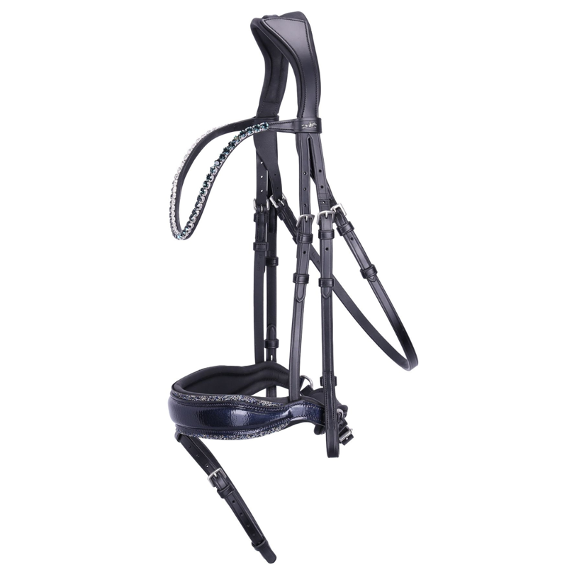 Schockemohle SP Luxury Dressage Bridle - Black/Blue/Silver-1