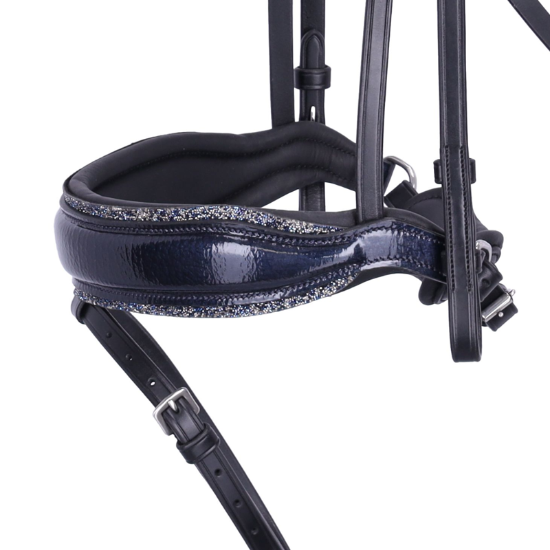 Schockemohle SP Luxury Dressage Bridle - Black/Blue/Silver-2