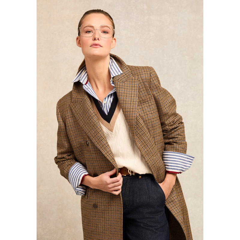 Holland Cooper Melissa V Neck Knit - Natural-1