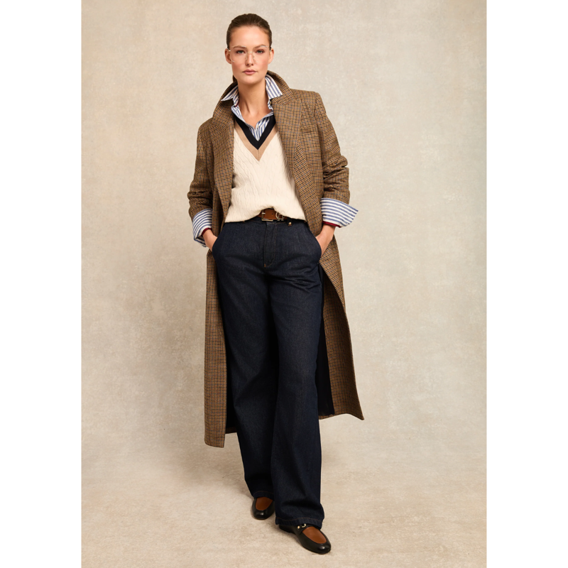 Holland Cooper Melissa V Neck Knit - Natural-2