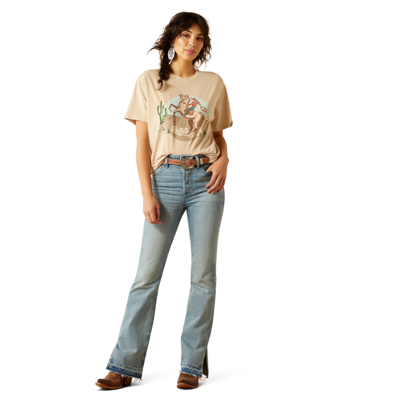 Ariat Women's Ride On T-Shirt - Oyster Grey-3