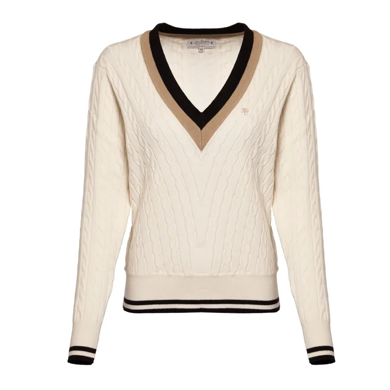 Holland Cooper Melissa V Neck Knit - Natural-3