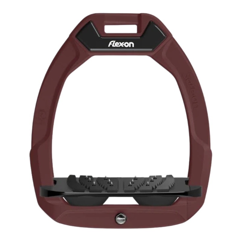 Flex-On Safe-On Inclined Ultra-Grip Stirrups - Burgundy/Black/Black
