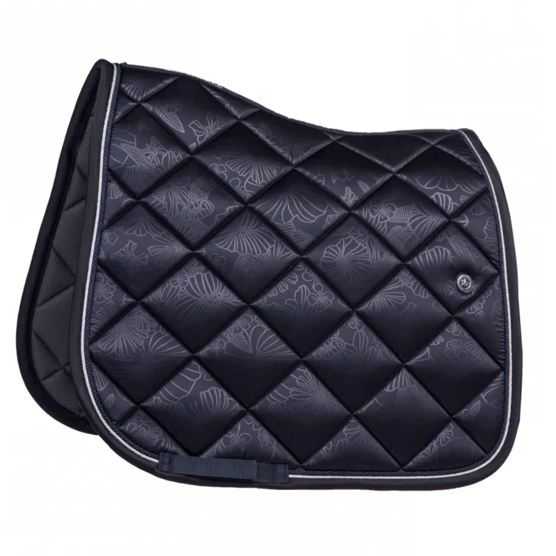 Lami-Cell Floral Dressage Saddlepad - Dark Navy - Full