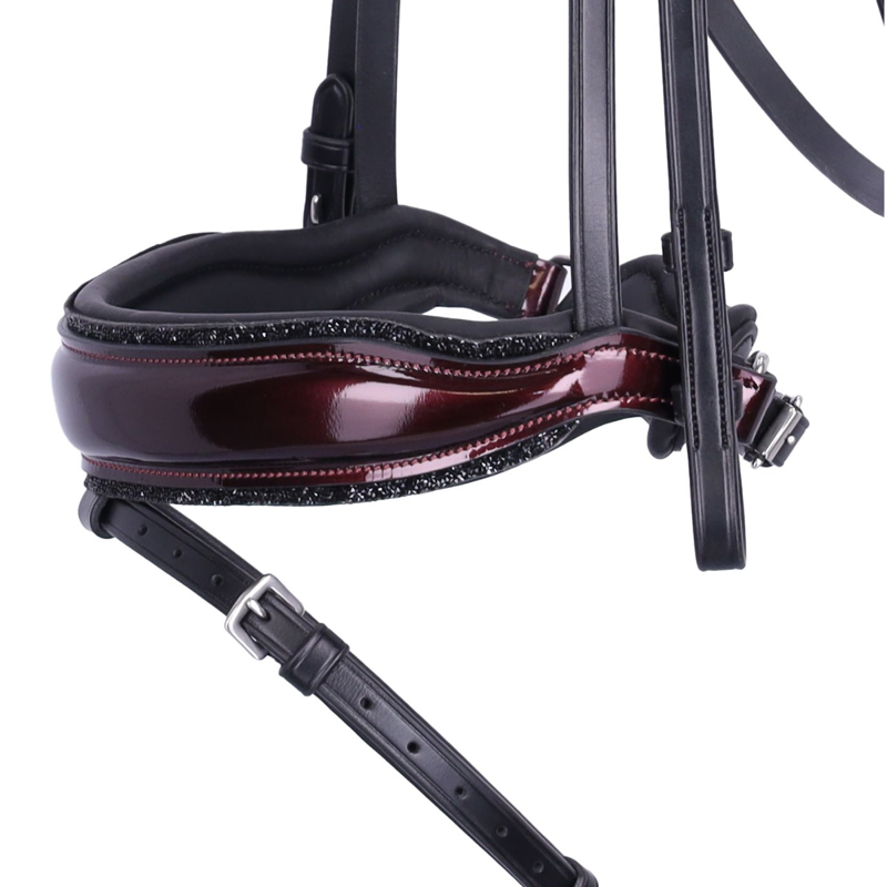 Schockemohle SP Luxury Dressage Bridle - Black/Wine/Silver-2