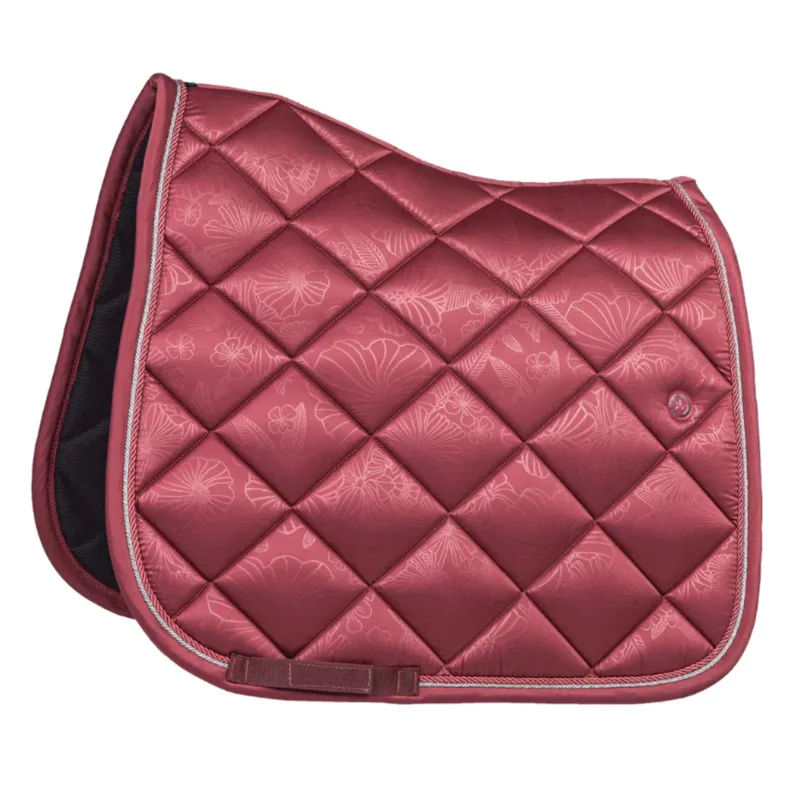 Lami-Cell Floral Dressage Saddlepad - Old Pink - Full