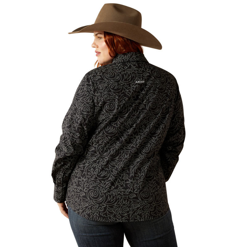 Ariat Women's Kirby Stretch Shirt - Black Boot Stitch-2