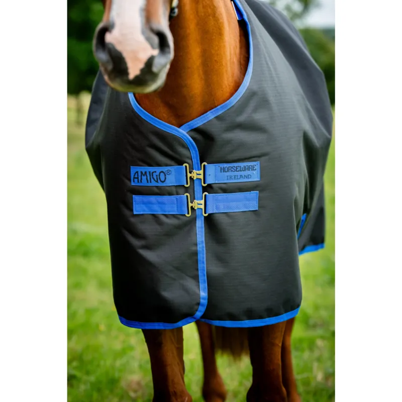 Horseware Amigo Ripstop 900 Plus 200g Turnout Rug - Black/Classic Blue-3