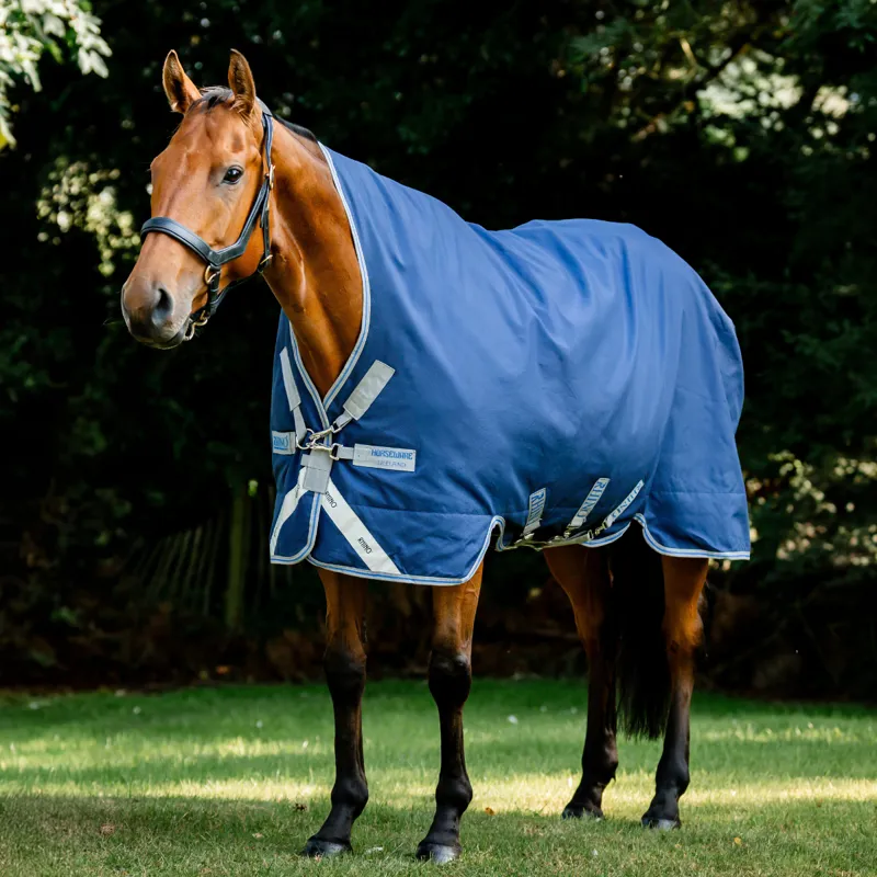 Horseware Rhino 450g Heavy Wug VL Turnout Rug - Navy/Titanium Grey Classic Blue