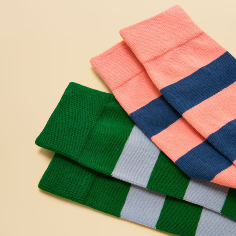 Joules Mens' Kingsbury Socks 2 Pack - Pink Green-1