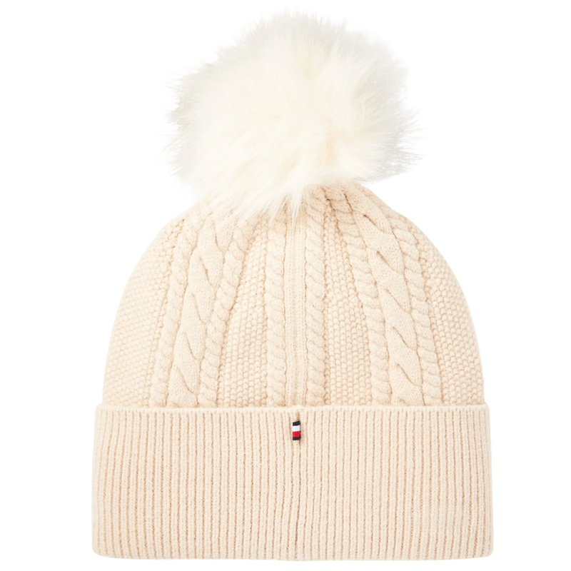 Tommy Hilfiger Perry Pom Pom Beanie - Taupe-1