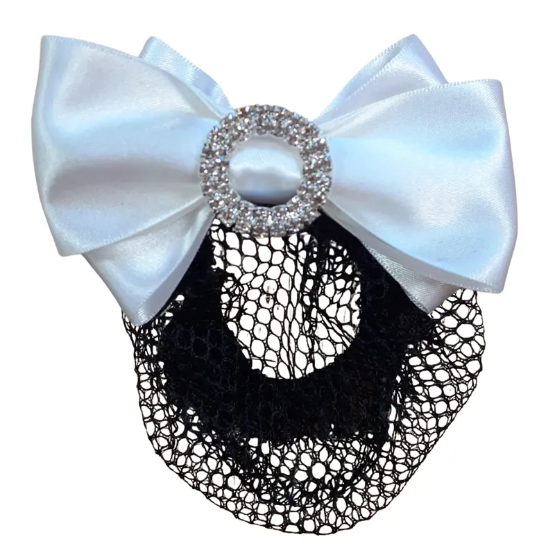 ShowQuest Hairbow with Bun Net Regency Cluster - White
