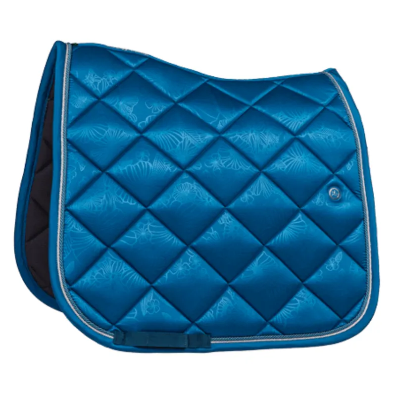 Lami-Cell Floral Dressage Saddlepad - Atoll Blue - Full