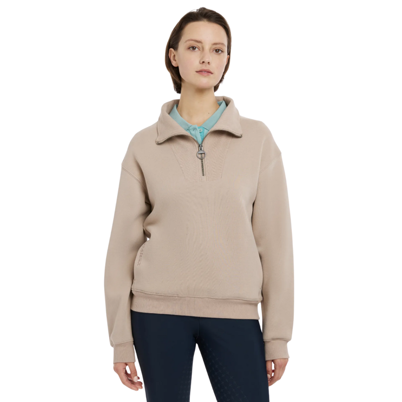 LeMieux Ladies Keira Quarter Neck Sweat - Almond