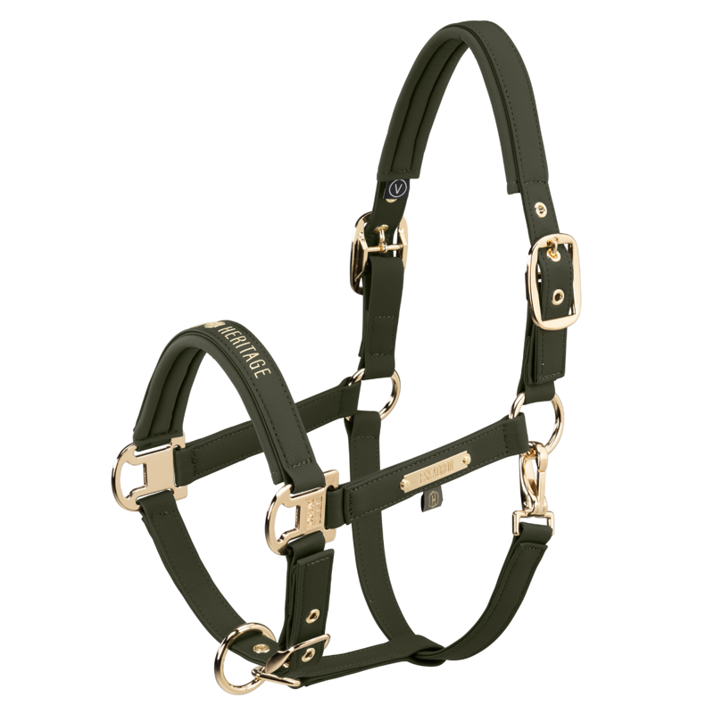Eskadron Faux Leather Double Pin Headcollar Heritage AW26 - Deep Moss