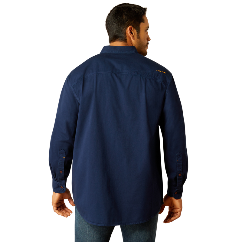 Ariat Men's Rebar Washed Twill Work Shirt - Navy-1