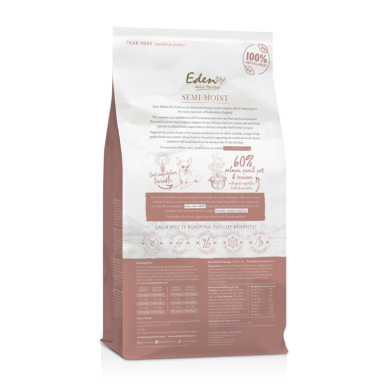 Eden Semi-Moist Salmon And Quail Kibble Dog Food-1