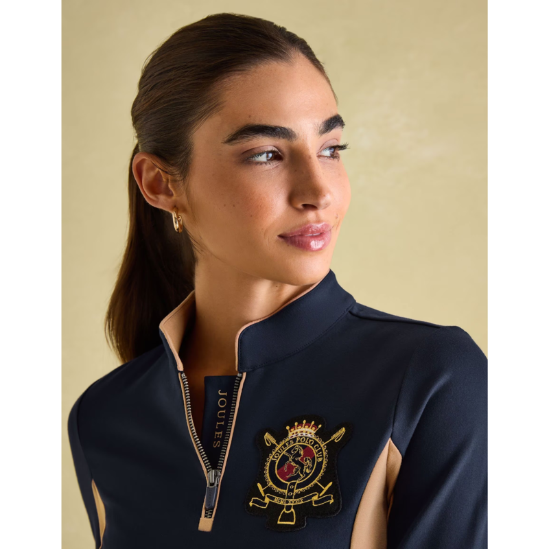 Joules Ladies Faymere Embellished Long Sleeve Top - Navy-4